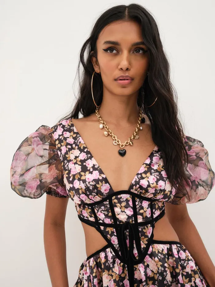 Women Maddison Midi Dress Black For Love and Lemons Dresses Women Maddison Midi Dress Black For Love and Lemons Dresses