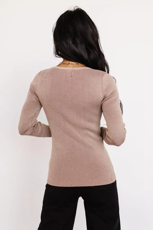 Women Maria Sweetheart Ribbed Top Tan Baltic Born Blouses and Shirts Women Maria Sweetheart Ribbed Top Tan Baltic Born Blouses and Shirts