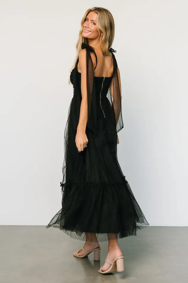 Women Mavani Swiss Dot Tulle Maxi Dress Black Baltic Born Maxi Dresses Women Mavani Swiss Dot Tulle Maxi Dress Black Baltic Born Maxi Dresses