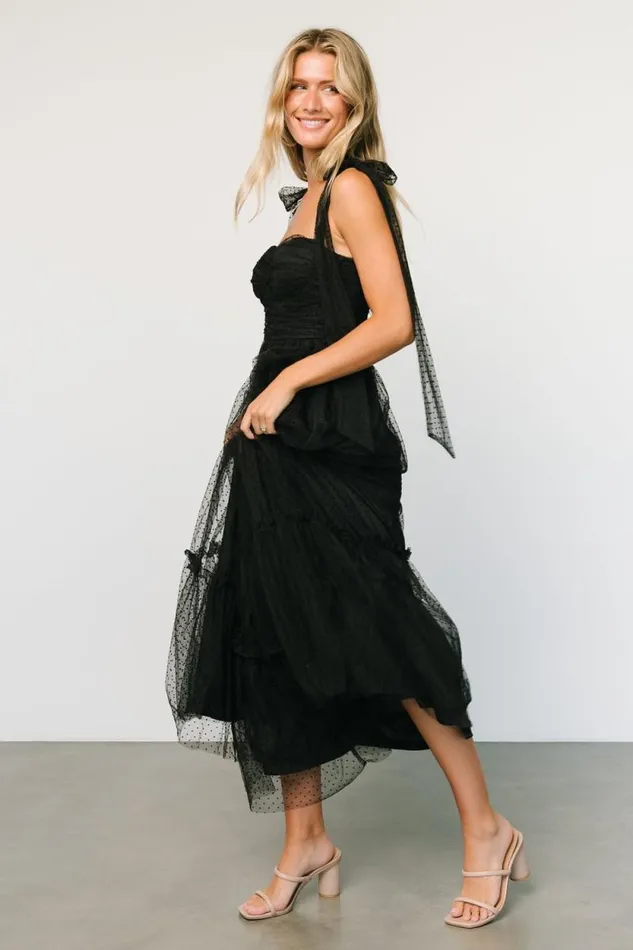 Women Mavani Swiss Dot Tulle Maxi Dress Black Baltic Born Maxi Dresses Women Mavani Swiss Dot Tulle Maxi Dress Black Baltic Born Maxi Dresses