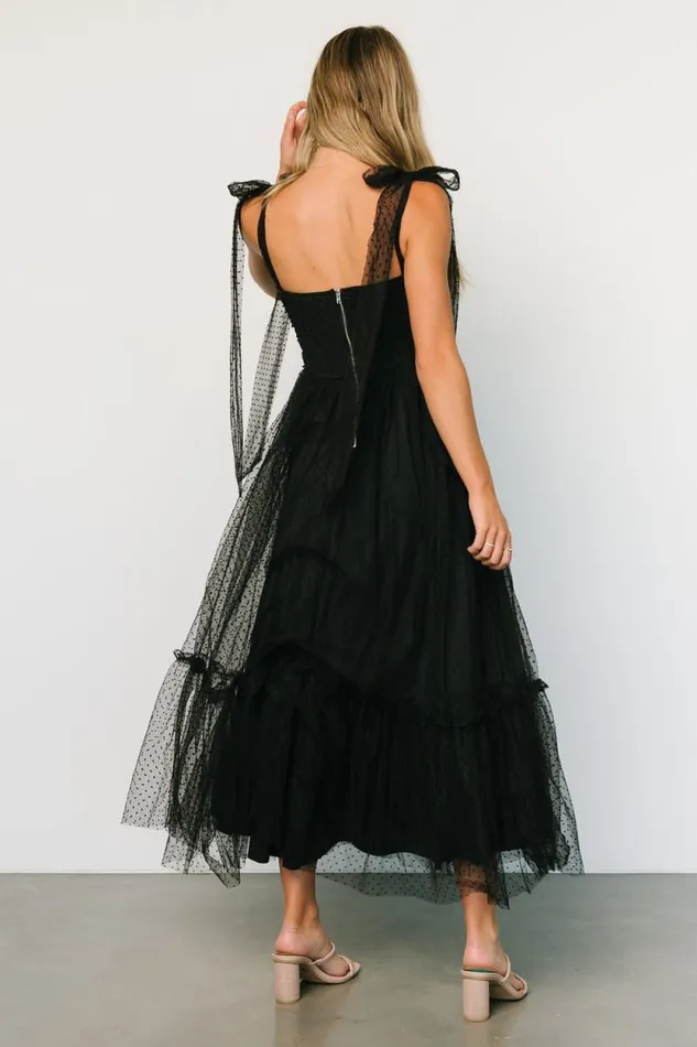 Women Mavani Swiss Dot Tulle Maxi Dress Black Baltic Born Maxi Dresses Women Mavani Swiss Dot Tulle Maxi Dress Black Baltic Born Maxi Dresses