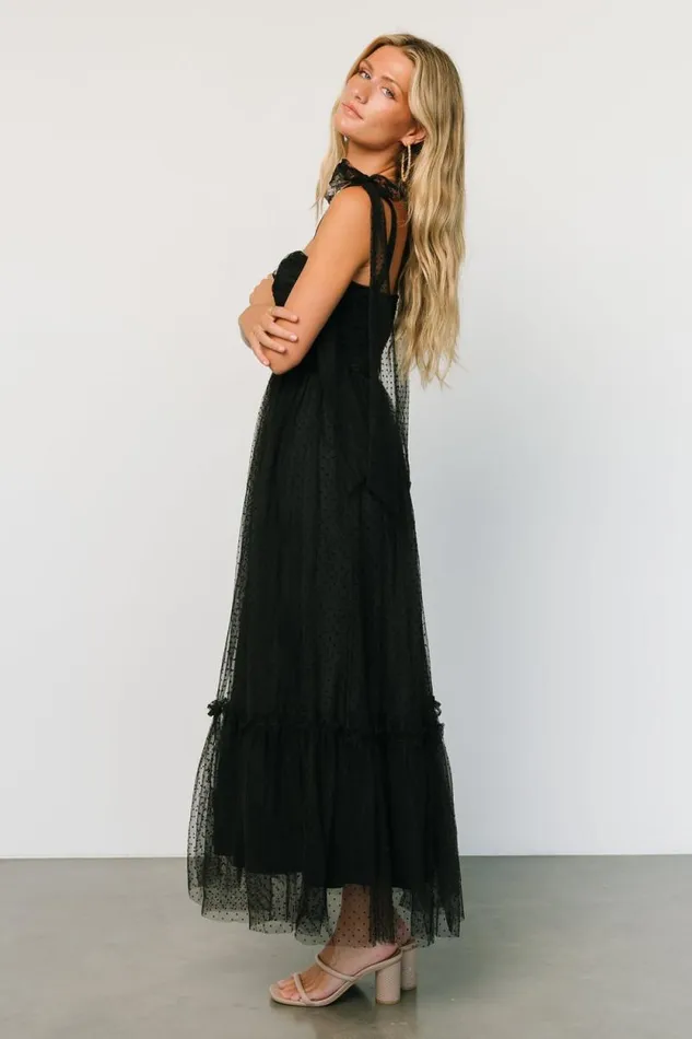 Women Mavani Swiss Dot Tulle Maxi Dress Black Baltic Born Maxi Dresses Women Mavani Swiss Dot Tulle Maxi Dress Black Baltic Born Maxi Dresses