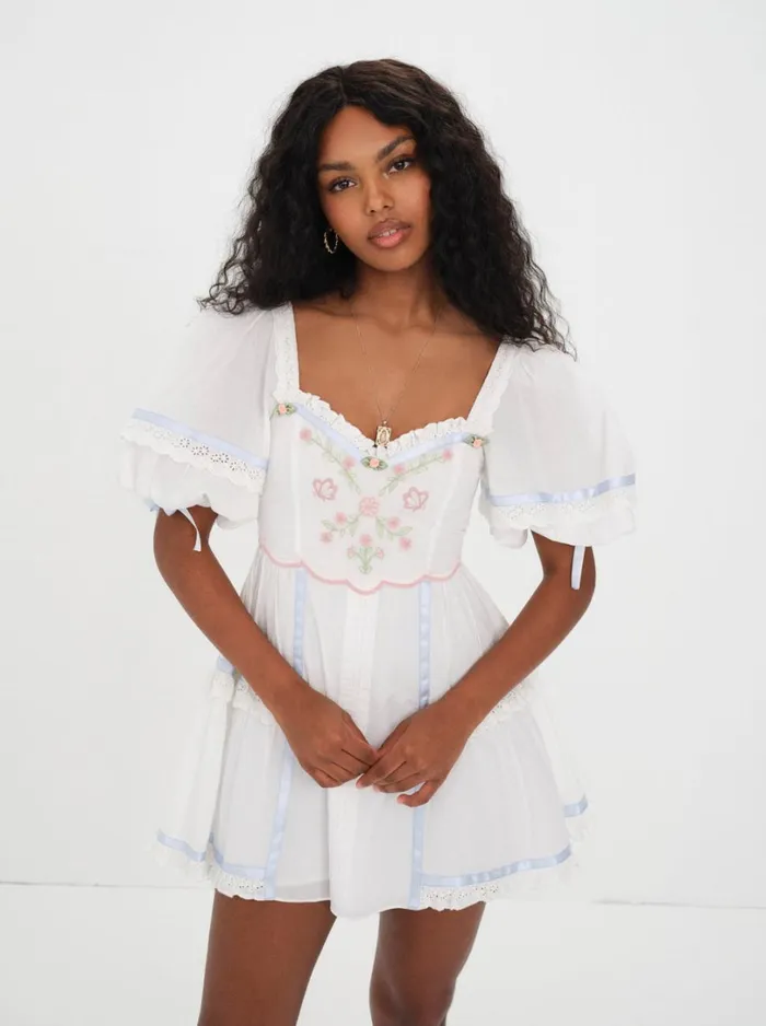 Women Meadow Mini Dress White For Love and Lemons Dresses