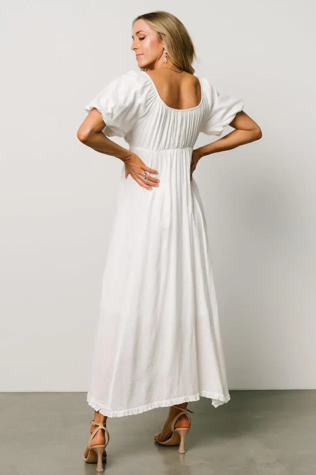 Women Meredee Puff Sleeve Dress Off White Baltic Born Midi Dresses Women Meredee Puff Sleeve Dress Off White Baltic Born Midi Dresses