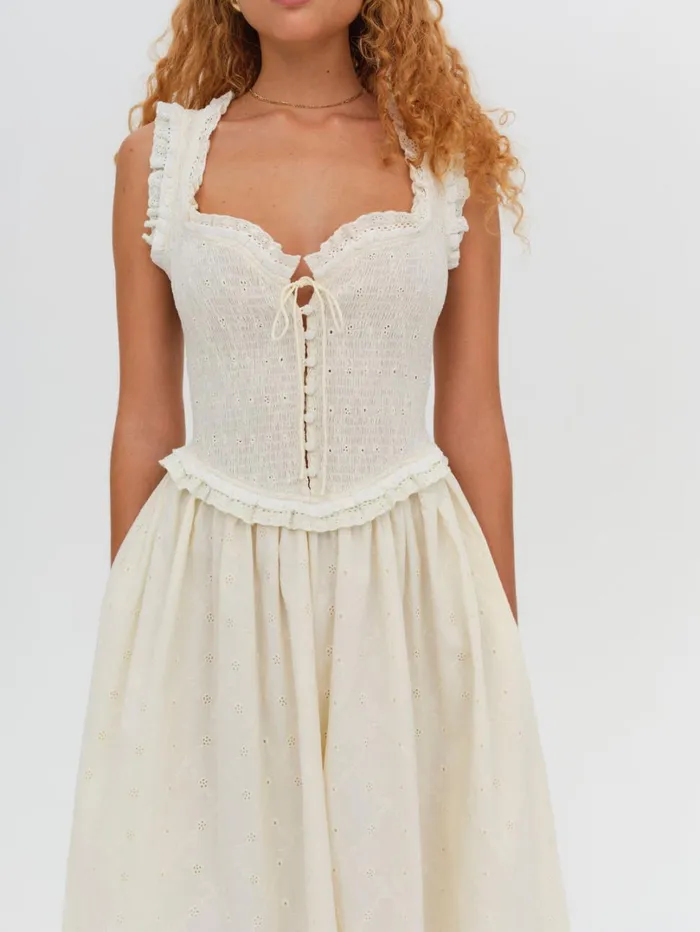 Women Morgan Midi Dress Beige For Love and Lemons Dresses Women Morgan Midi Dress Beige For Love and Lemons Dresses