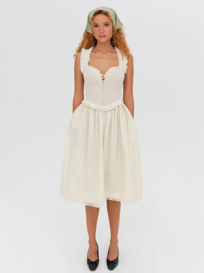 Women Morgan Midi Dress Beige For Love and Lemons Dresses Women Morgan Midi Dress Beige For Love and Lemons Dresses