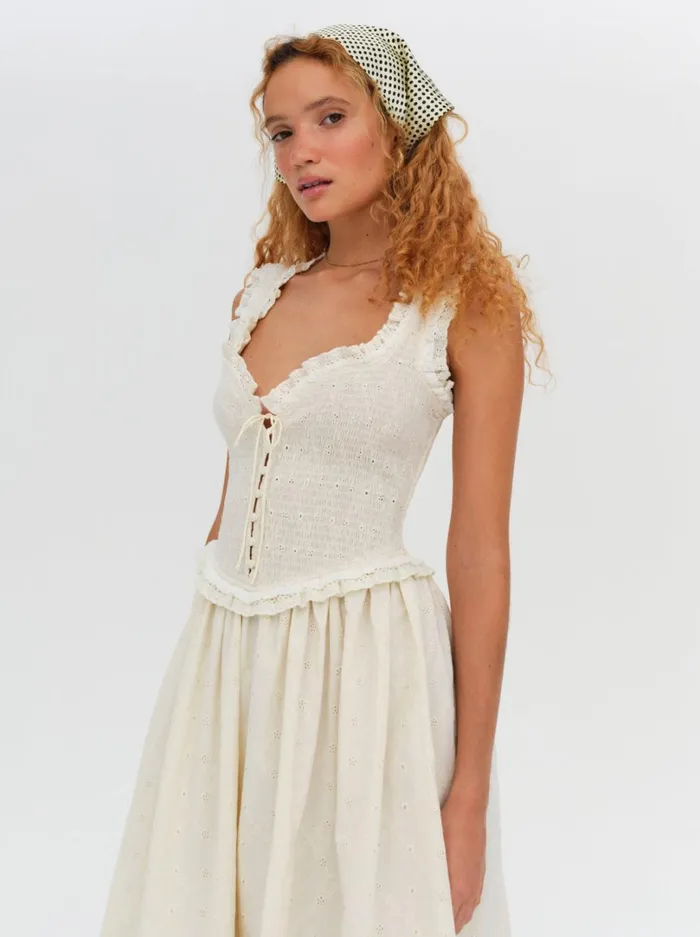 Women Morgan Midi Dress Beige For Love and Lemons Dresses Women Morgan Midi Dress Beige For Love and Lemons Dresses