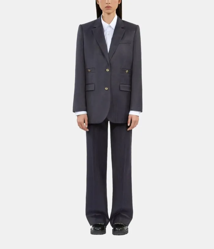 Women Navy Blue Suit Jacket THE KOOPLES Blazers and Suits