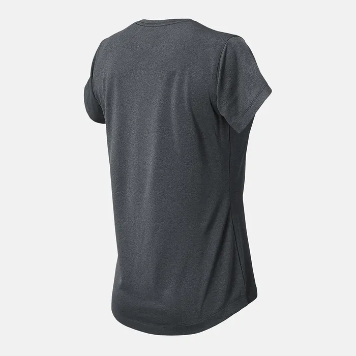 Women NB Short Sleeve Tech Tee Dark Heather New Balance Shirts Women NB Short Sleeve Tech Tee Dark Heather New Balance Shirts