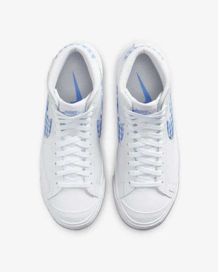 Women Nike All Shoes Blazer Mid 03977 Whiteuniversity Blue