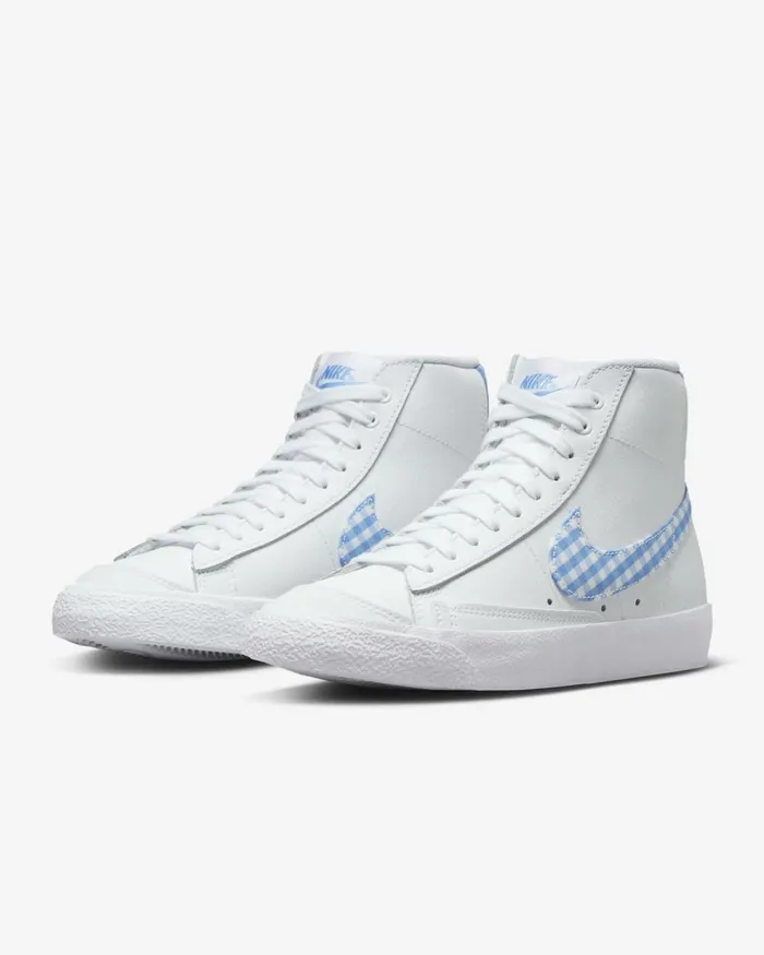 Women Nike All Shoes Blazer Mid 03977 Whiteuniversity Blue