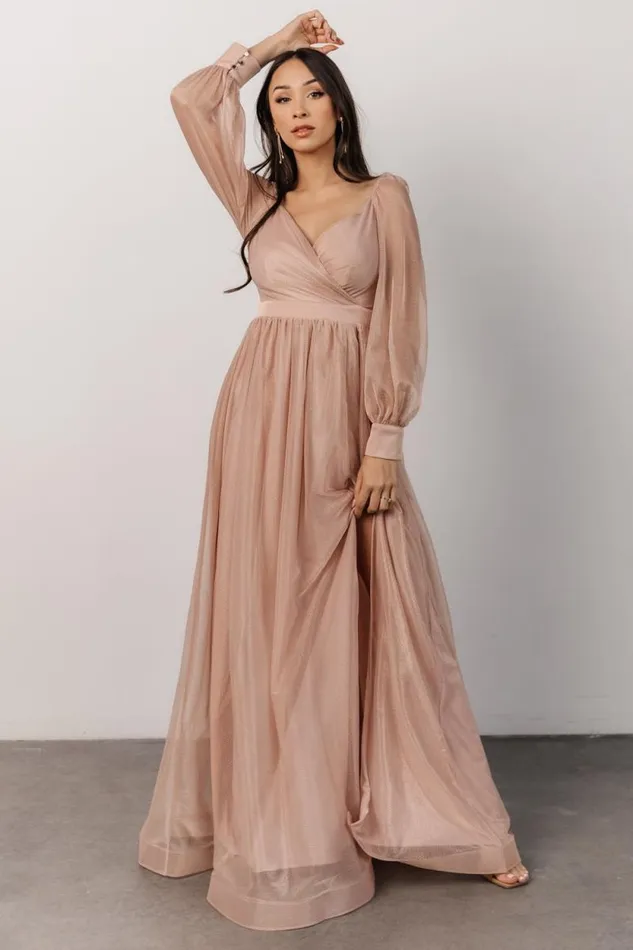 Women Octavia Shimmer Gown Blush Baltic Born Embellished and Sequined Women Octavia Shimmer Gown Blush Baltic Born Embellished and Sequined
