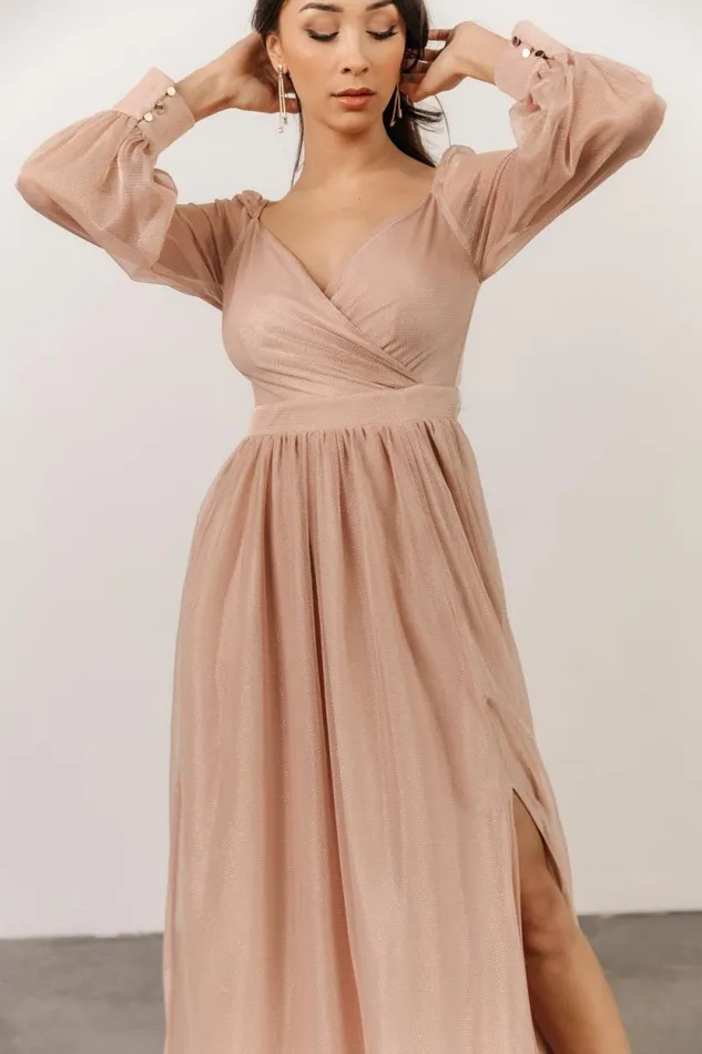 Women Octavia Shimmer Gown Blush Baltic Born Embellished and Sequined Women Octavia Shimmer Gown Blush Baltic Born Embellished and Sequined