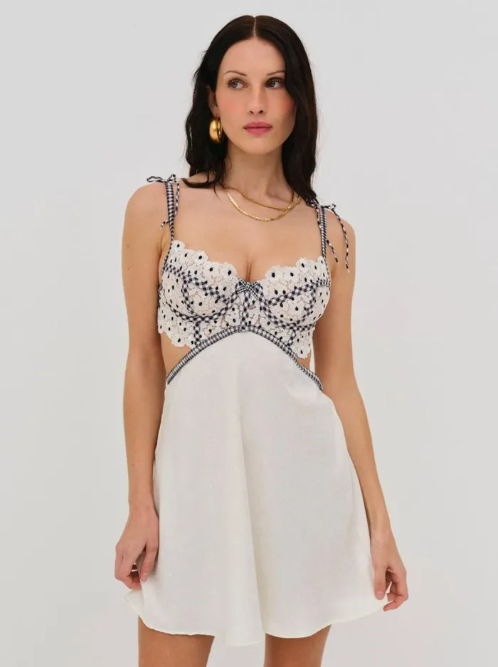 Women Odette Slip Dress White For Love and Lemons Lingerie