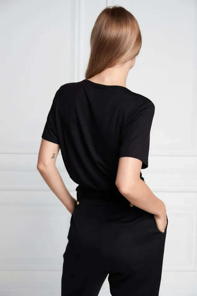 Women Ornate Crest Tee Black Holland Cooper Tees Women Ornate Crest Tee Black Holland Cooper Tees