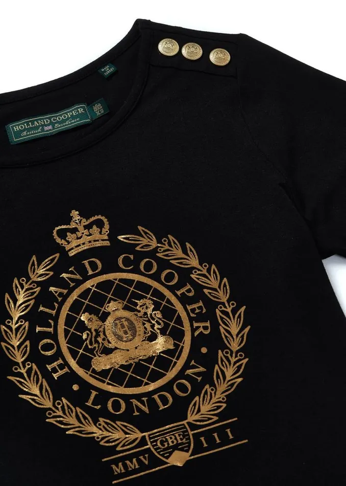 Women Ornate Crest Tee Black Holland Cooper Tees Women Ornate Crest Tee Black Holland Cooper Tees