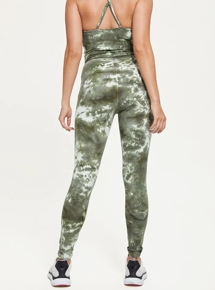 Women Pants GUESS Green Tie Dye Eudora Active Leggings