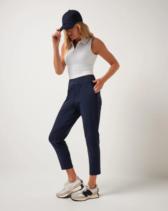 Women Pants TravisMathew MOVEKNIT RESILIENCE PANT Navy Blazer
