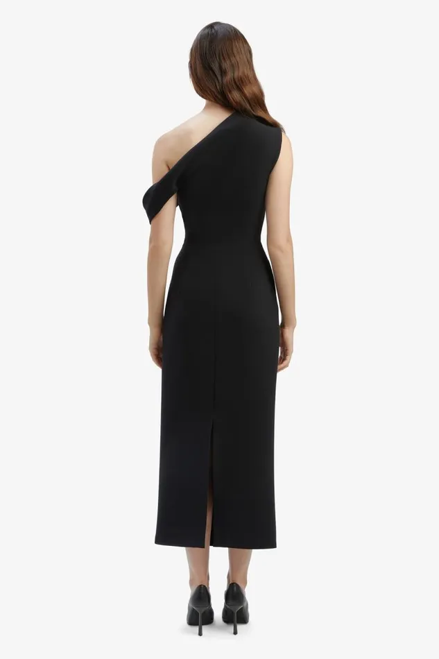 Women Party Dresses Bardot Maeve Asymmetric Midi Dress In Black Black Women Party Dresses Bardot Maeve Asymmetric Midi Dress In Black Black