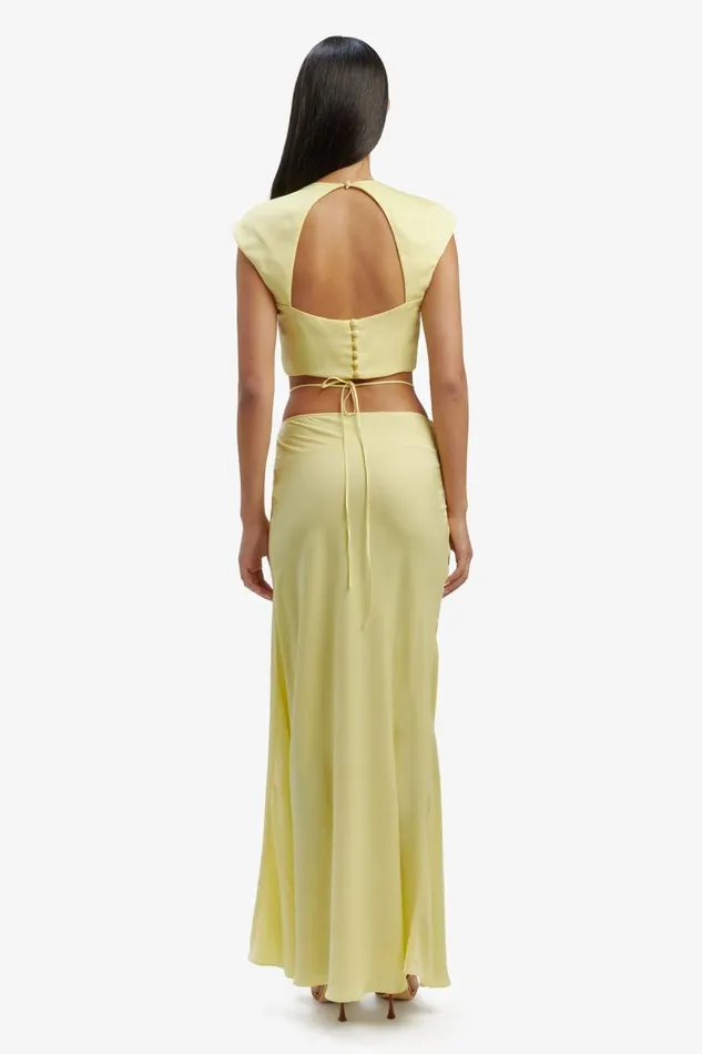 Women Party Tops Bardot Anya Satin Top In Canary Yellow Canary Yellow Women Party Tops Bardot Anya Satin Top In Canary Yellow Canary Yellow