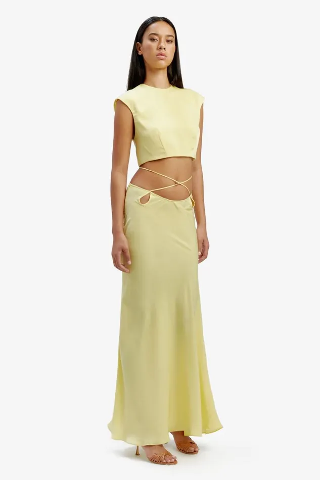Women Party Tops Bardot Anya Satin Top In Canary Yellow Canary Yellow Women Party Tops Bardot Anya Satin Top In Canary Yellow Canary Yellow