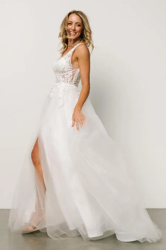 Women Passion Shimmer Bridal Gown White Baltic Born Embellished and Sequined Women Passion Shimmer Bridal Gown White Baltic Born Embellished and Sequined