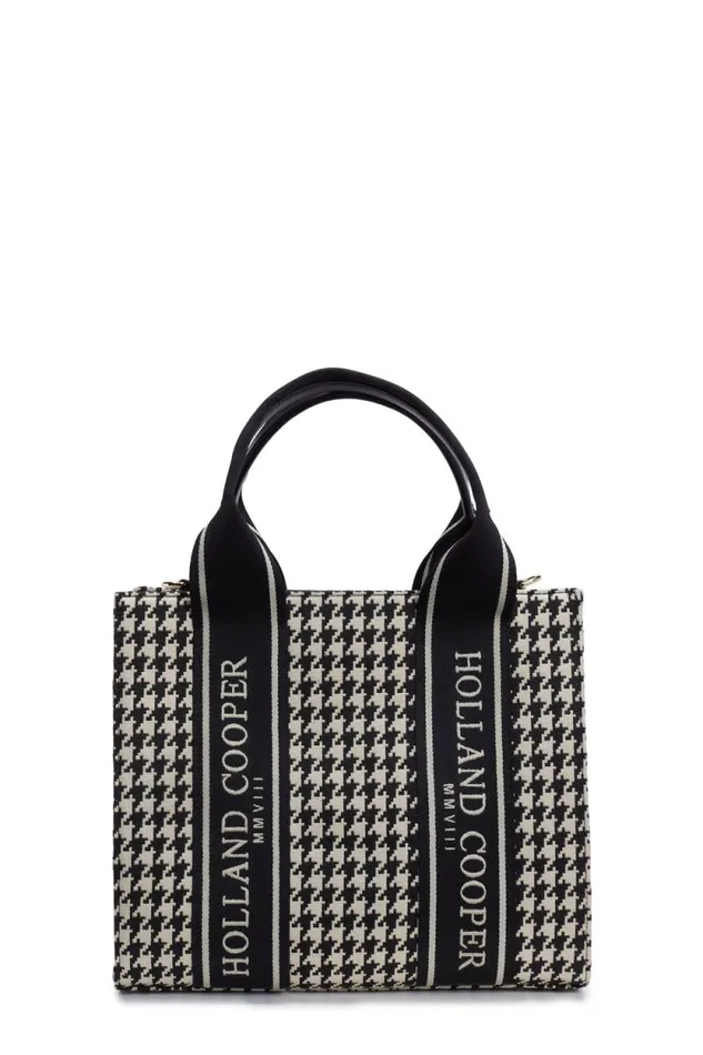 Women Pimlico Mini Tote Ecru Houndstooth Holland Cooper Bags