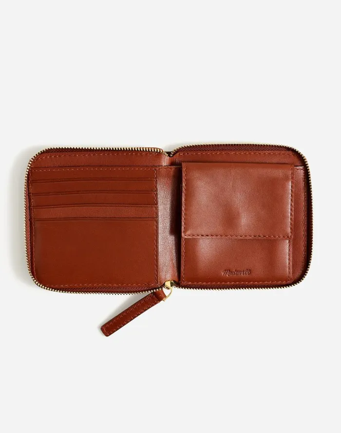 Women Pouches and Wallets Madewell The Essential Zip Wallet Warm Cinnamon