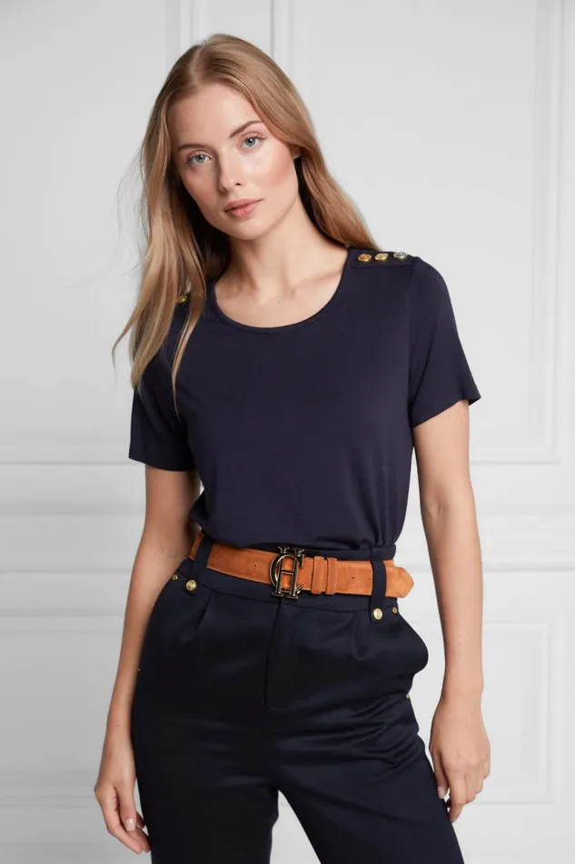 Women Relax Fit Crew Neck Tee Ink Navy Holland Cooper Tops Women Relax Fit Crew Neck Tee Ink Navy Holland Cooper Tops