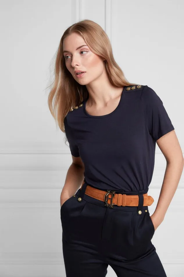 Women Relax Fit Crew Neck Tee Ink Navy Holland Cooper Tops Women Relax Fit Crew Neck Tee Ink Navy Holland Cooper Tops