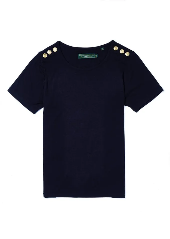 Women Relax Fit Crew Neck Tee Ink Navy Holland Cooper Tops Women Relax Fit Crew Neck Tee Ink Navy Holland Cooper Tops