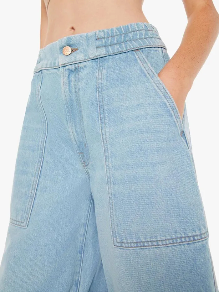 Women Relaxed Mother Denim SNACKS The Tasty Utility Short Cuff Blue lightpastel