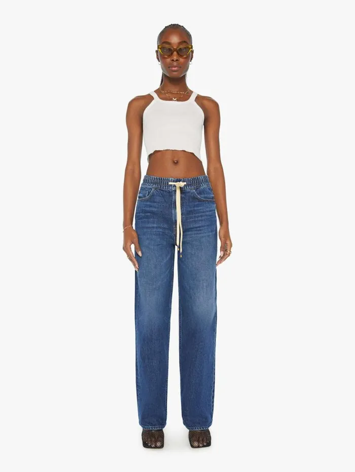 Women Relaxed Mother Denim The Drawn Tagger Sneak Blue dark