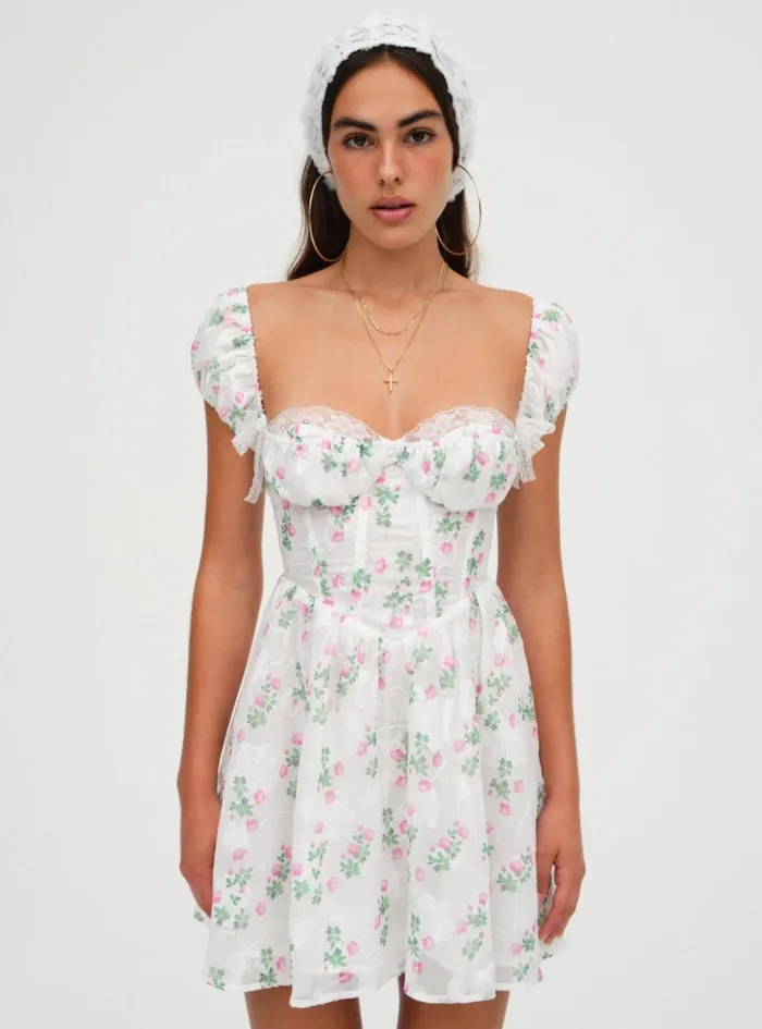 Women Remi Mini Dress White For Love and Lemons Dresses
