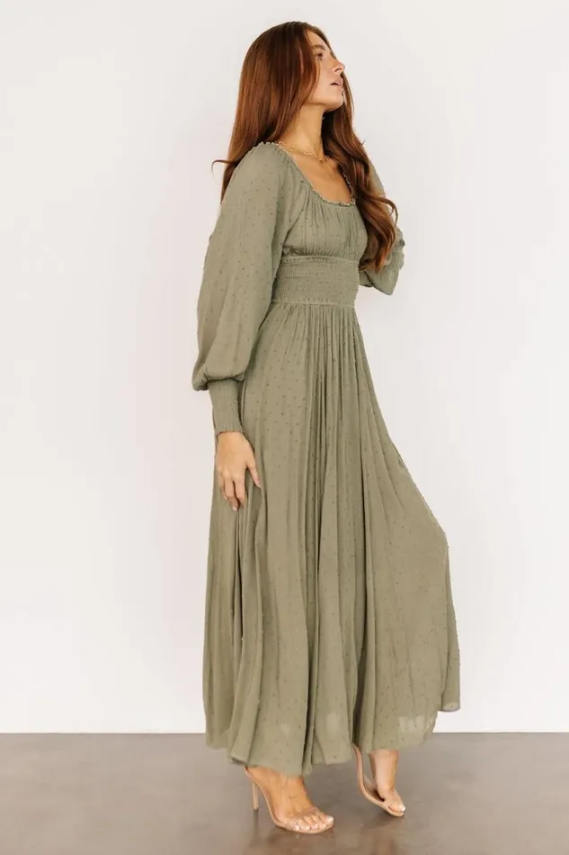 Women Renata Dot Maxi Dress Dusty Olive Baltic Born Maxi Dresses Women Renata Dot Maxi Dress Dusty Olive Baltic Born Maxi Dresses