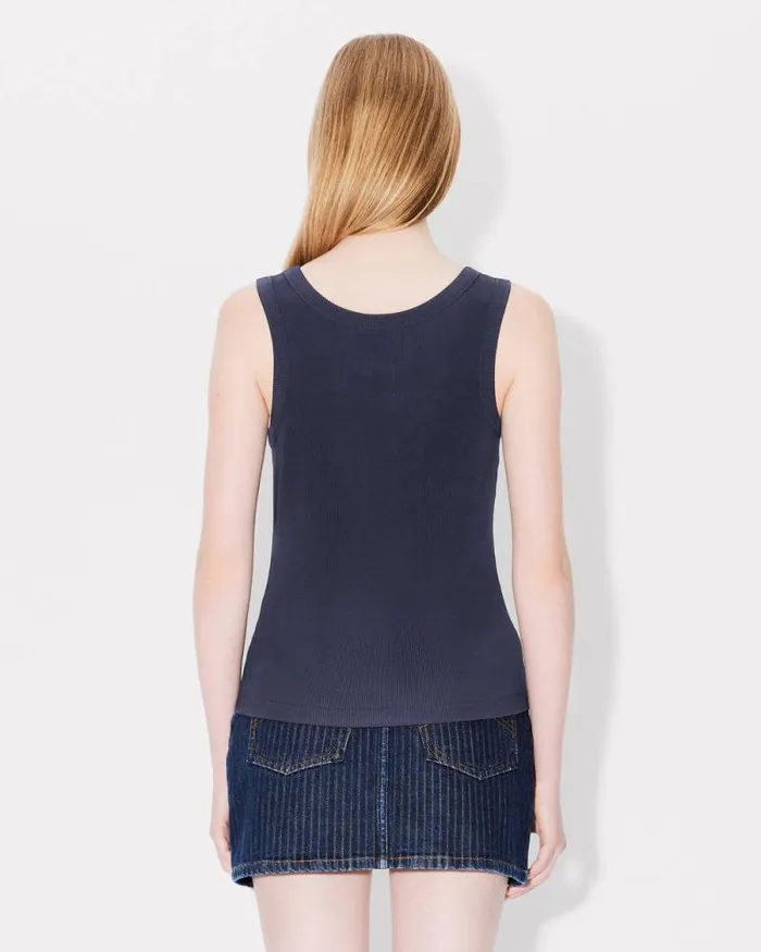 Women Rib Tank Top Blue Black Kenzo Shirts And Tops