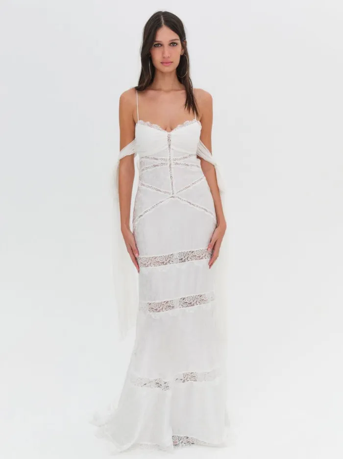 Women Rita Lace Gown White For Love and Lemons Dresses