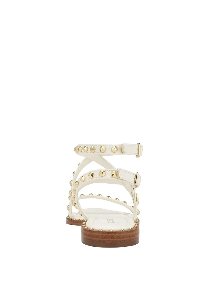 Women Sandals GUESS White Yamara Studded Gladiator Sandals Women Sandals GUESS White Yamara Studded Gladiator Sandals
