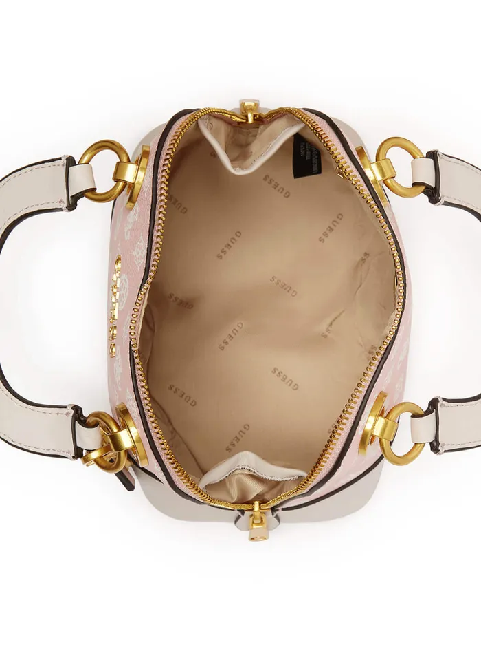 Women Satchel GUESS Pink Cathleen Logo Small Dome Satchel Women Satchel GUESS Pink Cathleen Logo Small Dome Satchel