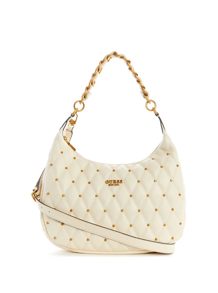 Women Satchel GUESS White Triana Hobo Bag