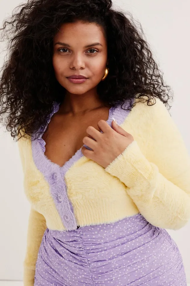 Women Sheila Cropped Cardigan Yellow For Love and Lemons Tops Women Sheila Cropped Cardigan Yellow For Love and Lemons Tops
