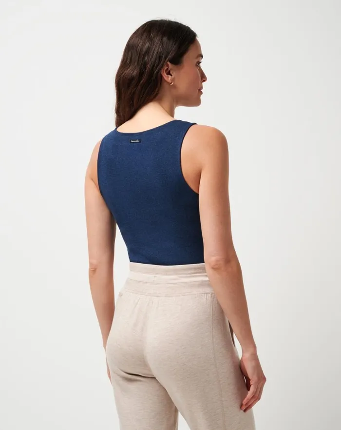 Women Shirts and Tops TravisMathew CLOUD RIB SUNSHINE TANK Heather Navy Blazer