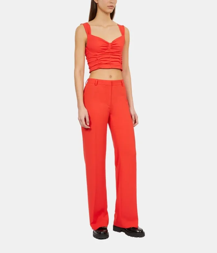 Women Short Red Top With Draping THE KOOPLES Blouses and Shirts