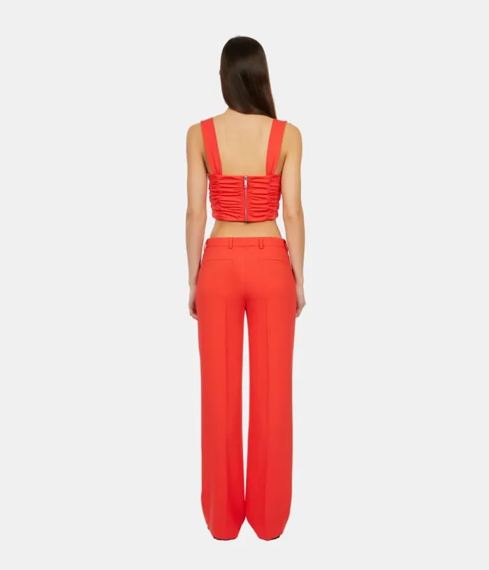 Women Short Red Top With Draping THE KOOPLES Blouses and Shirts