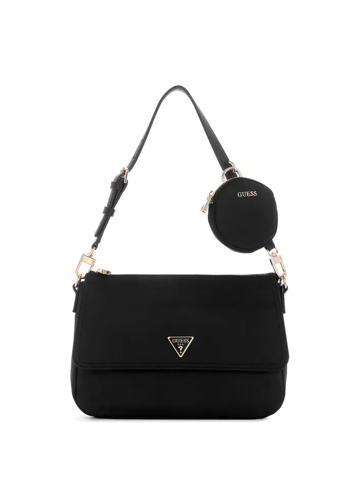 Women Shoulder Bag GUESS Eco Black Gemma Shoulder Bag