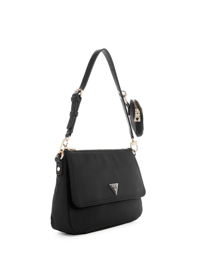 Women Shoulder Bag GUESS Eco Black Gemma Shoulder Bag Women Shoulder Bag GUESS Eco Black Gemma Shoulder Bag