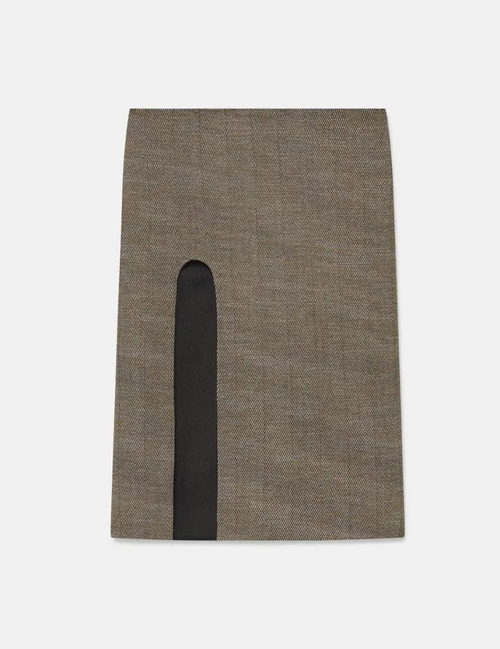 Women SideSlit Tweed Skirt Beige Tweed Stella McCartney Tailoring