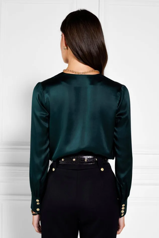 Women Silk Bodysuit Emerald Holland Cooper Shirts and Blouses Women Silk Bodysuit Emerald Holland Cooper Shirts and Blouses