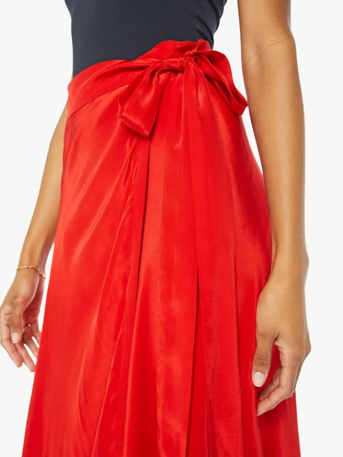 Women Skirts and Dresses Mother Denim Luna Wrap Skirt Red