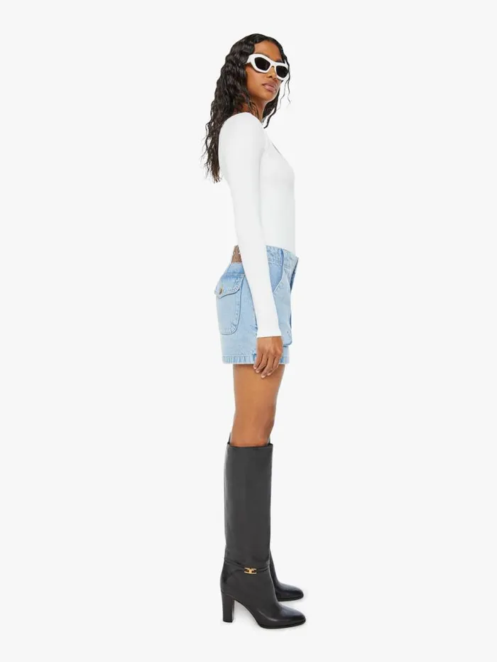 Women Skirts and Dresses Mother Denim SNACKS The Accordion Fun Dip Mini Blue